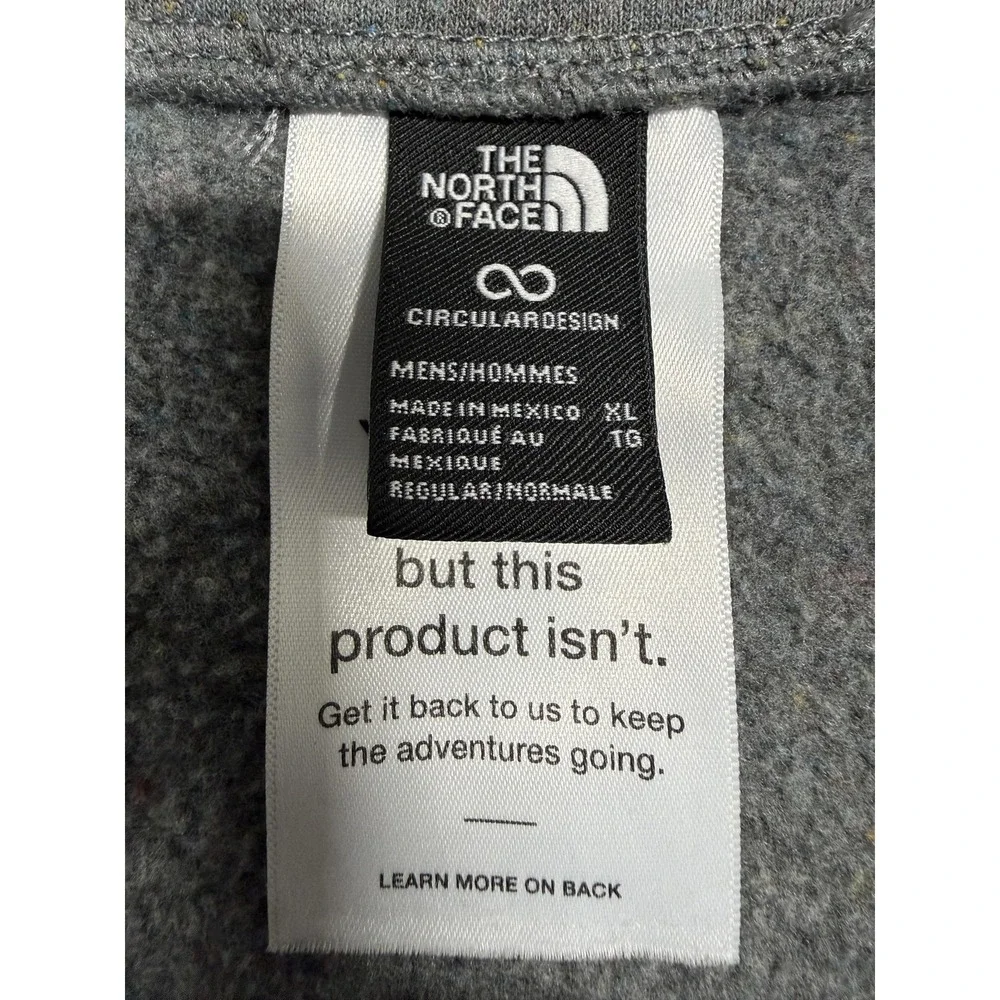 The North Face Sweatshirt Mens XL Gray Fleece 1/4 Zip Pullover Speckle Logo